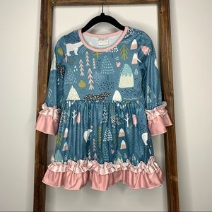 Christmas Tree Ruffle Dress, Toddler Girl